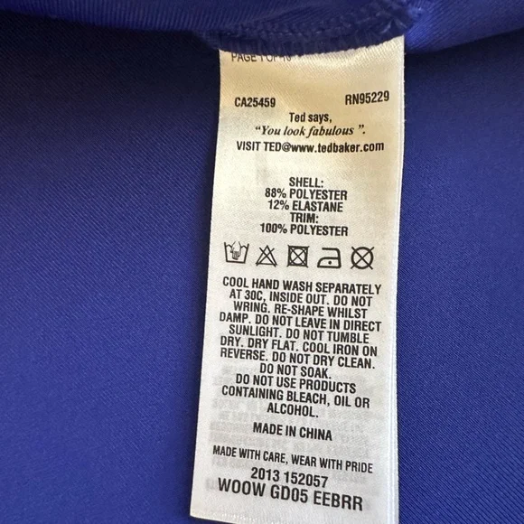 Ted Baker London Fit & Flare Scuba Dress – Royal Blue – Size 2 (US 6) - Picture 12 of 16